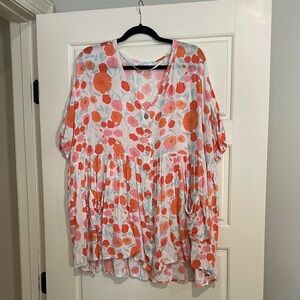 Petal and Pup Floral V-Neck Women's Top